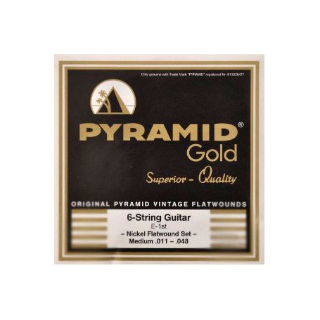 Cuerdas Eléctrica Pyramid Gold Flatwound 11-48 -48_1