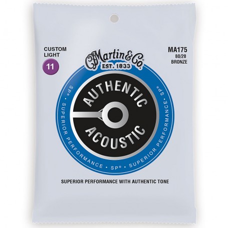 Martin MA175 Authentic Acoustic Strings 80/20 Bronze 11-52