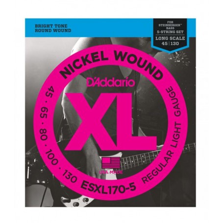 D´Addario ESXL170-5 Nickel Wound Double Ball 45-130