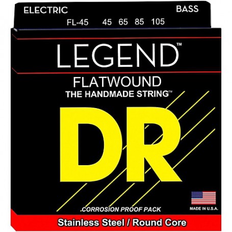 Cuerdas Bajo DR Strings FL-45 Legend Flatwound 45-105
