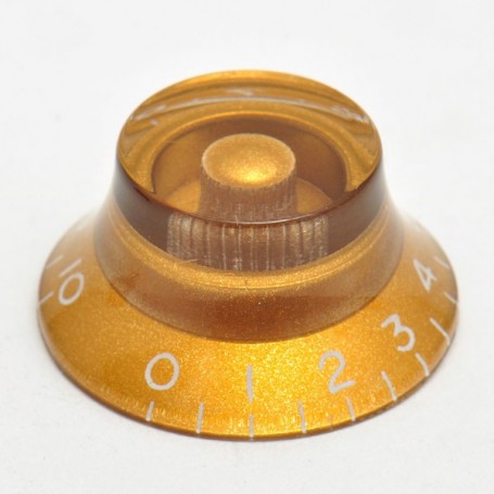 Botón de potenciómetro dorado tipo campana