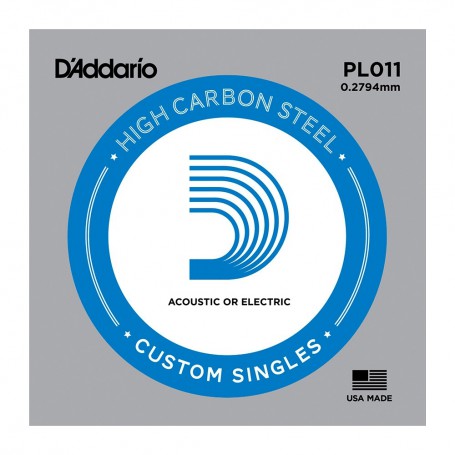 Cuerda suelta D´Addario PL011 plana para eléctrica y acústica