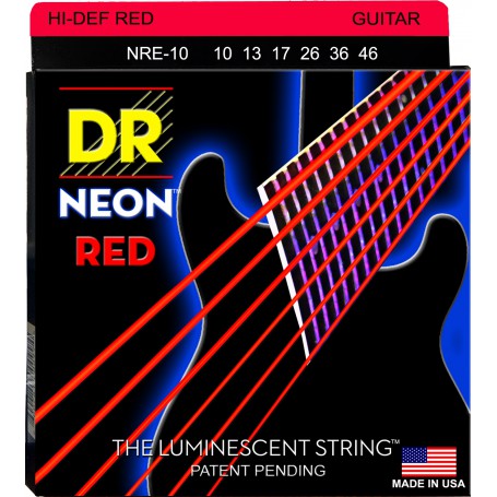 Cuerdas Eléctrica DR Strings NRE-10 Neon 10-46 Red