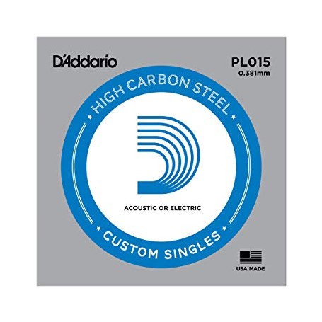 Cuerda suelta D´Addario PL015 plana para eléctrica y acústica
